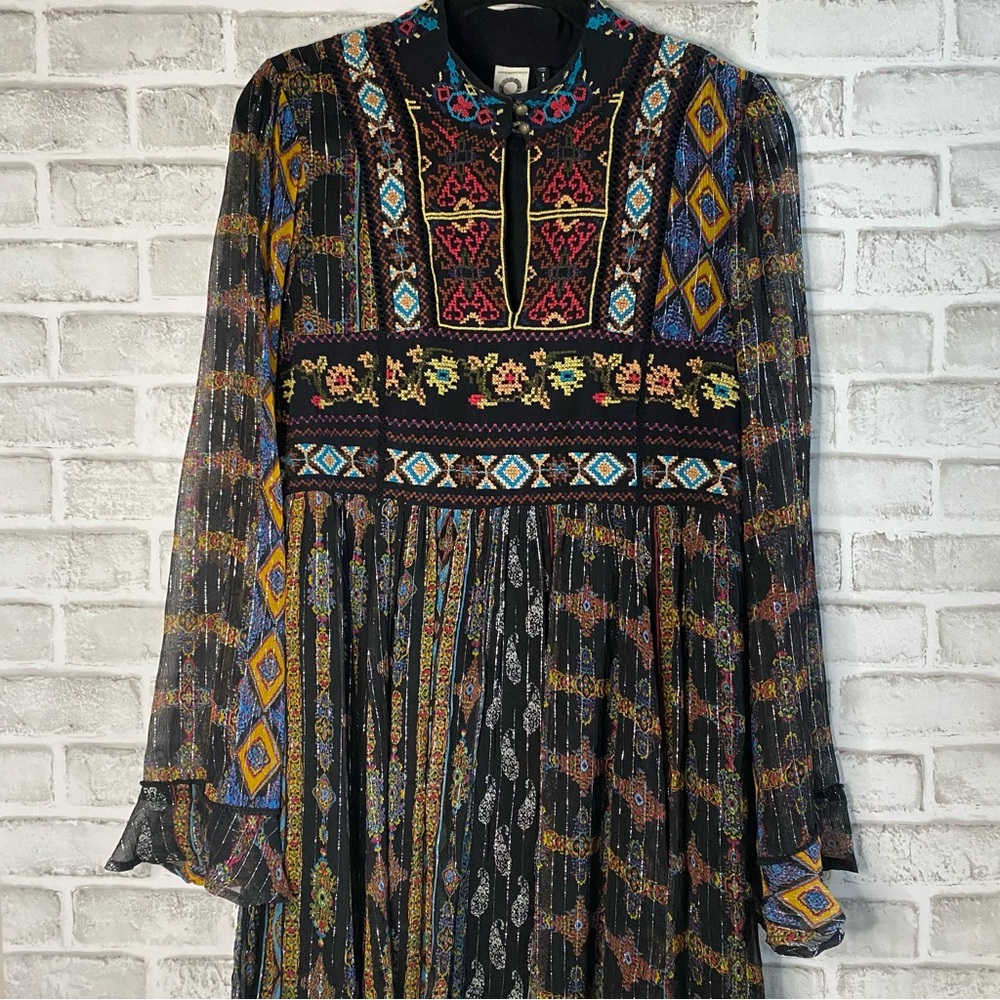 Bohemian Embroidered Mini Dress - Black Multi - Picture 4 of 11